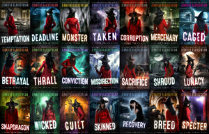 Cover art for every book in the Blood Trails series.