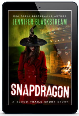 Snapdragon, a bonus short story in Jennifer Blackstream's Blood Trails series, featured on an ereader.